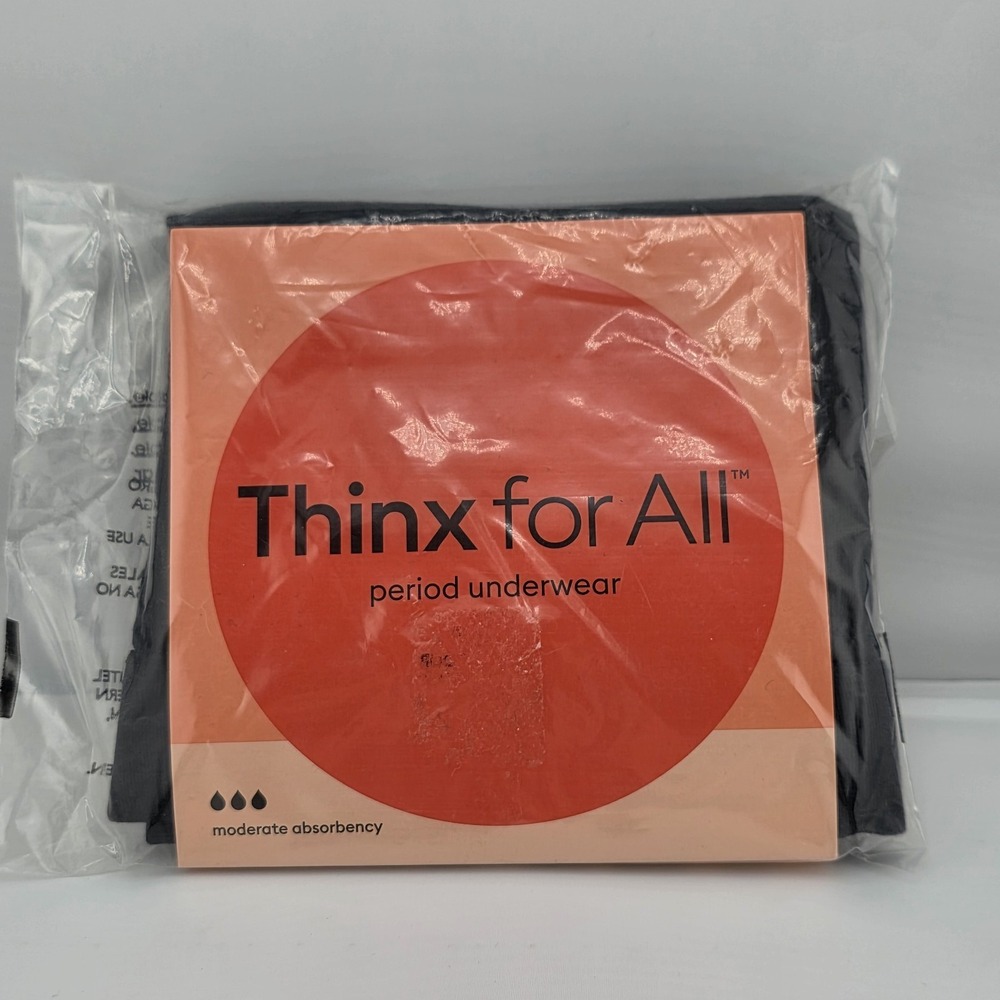 Thinx for All Period Underwear Womens‎ Size 1X Black Brief Moderate Absorbency